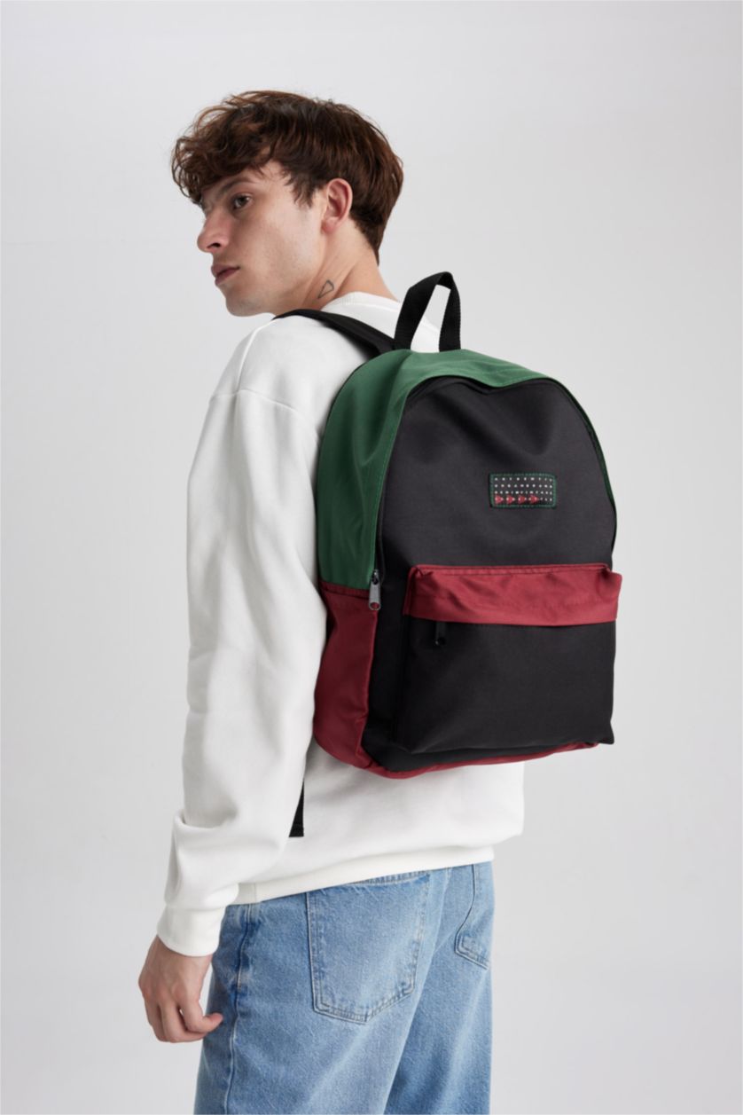 Erkek Siyah Erkek Su İtici Kumaş Sırt Çantası