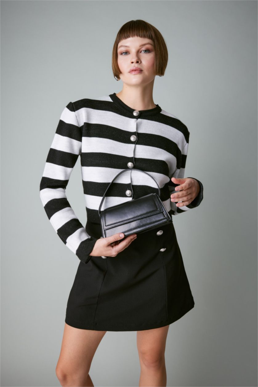 WOMAN Black A Cut Mini