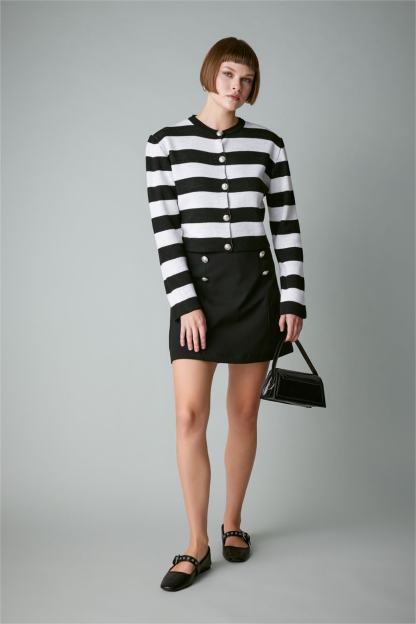 WOMAN Black A Cut Mini