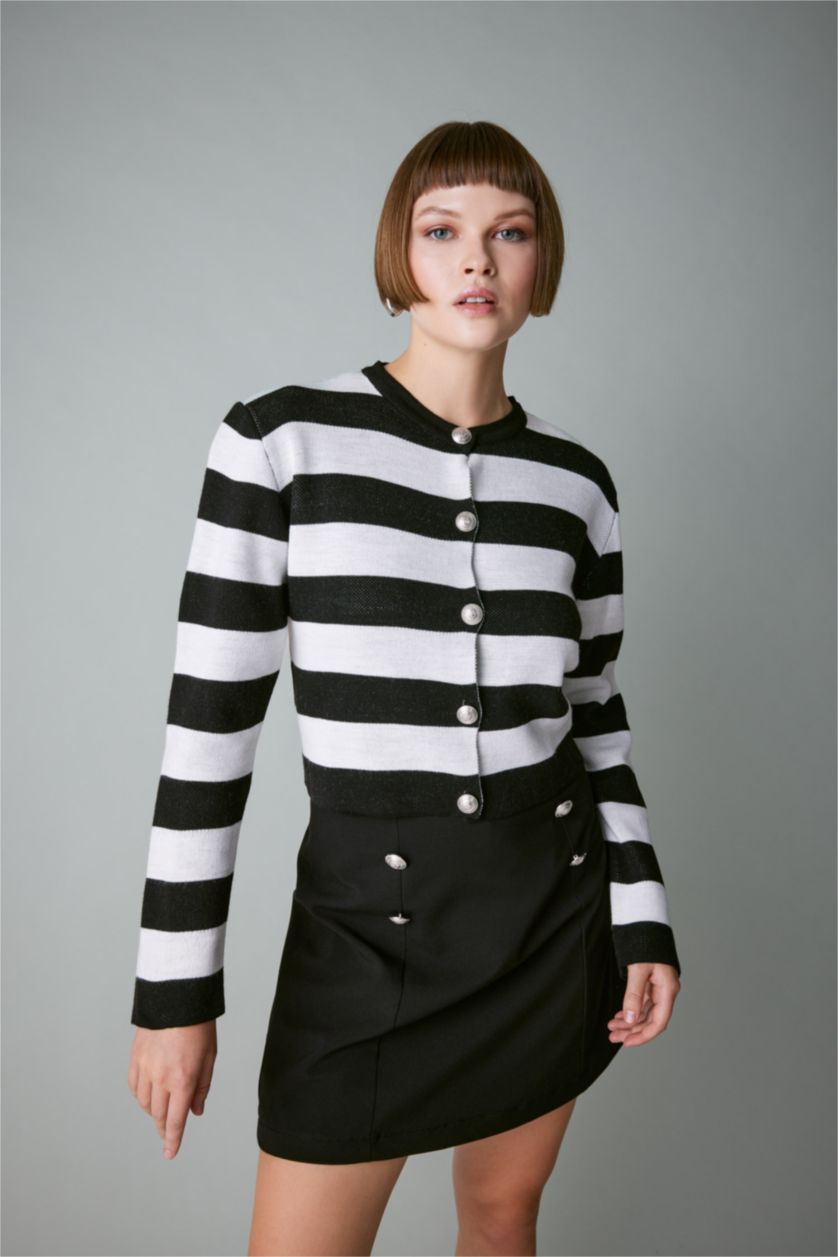 WOMAN Black A Cut Mini