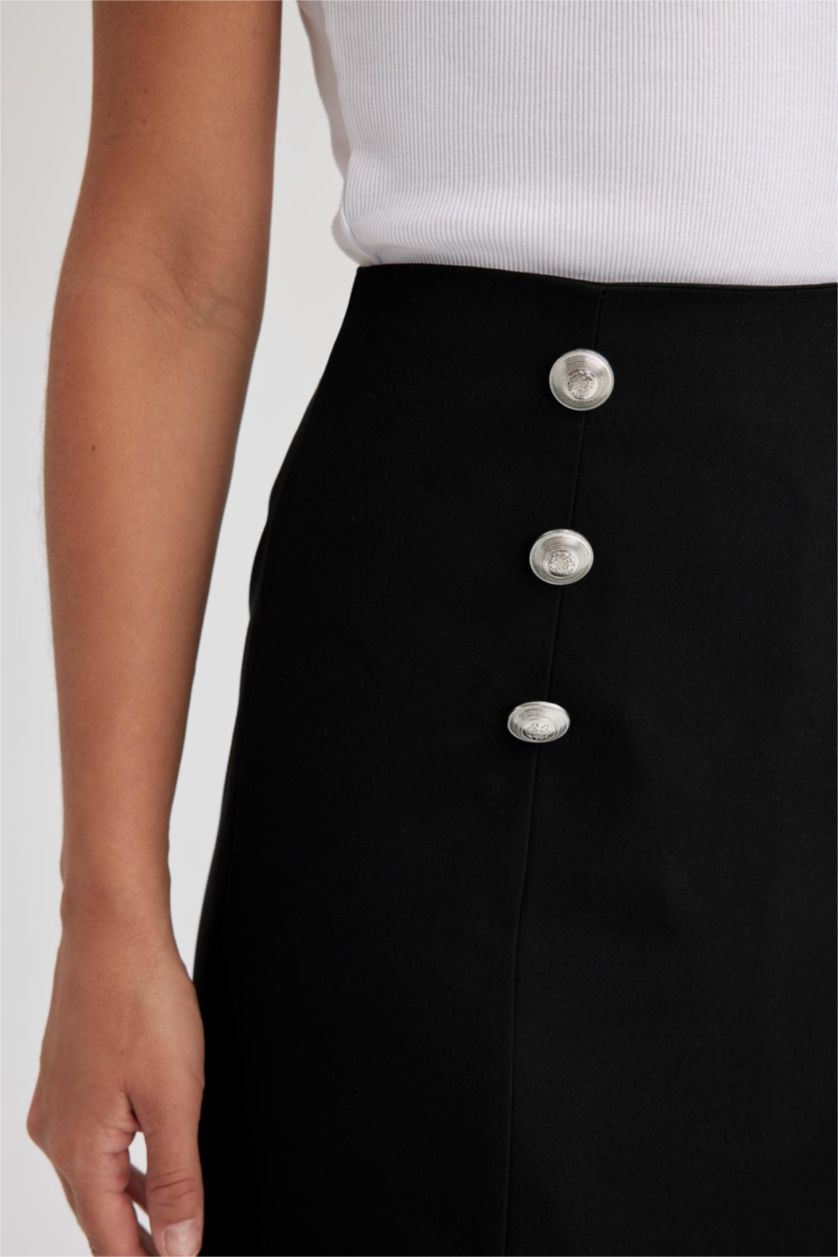WOMAN Black A Cut Mini