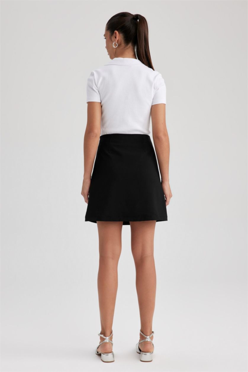 WOMAN Black A Cut Mini