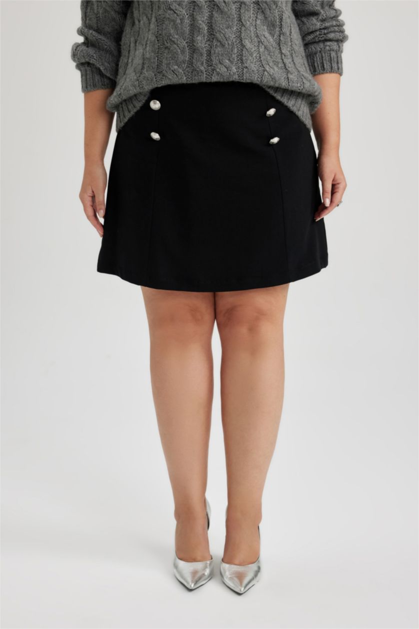 WOMAN Black A Cut Mini