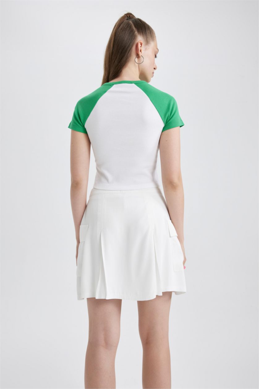 Woman Green Slim Fit Printed Camisole Short Sleeve T-Shirt