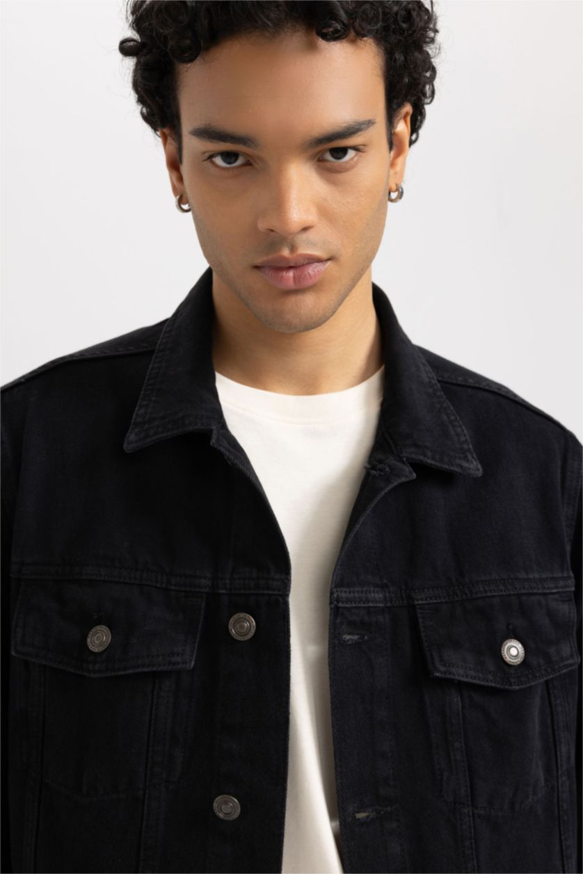 رجالي أسود جاكيت سليم فيت