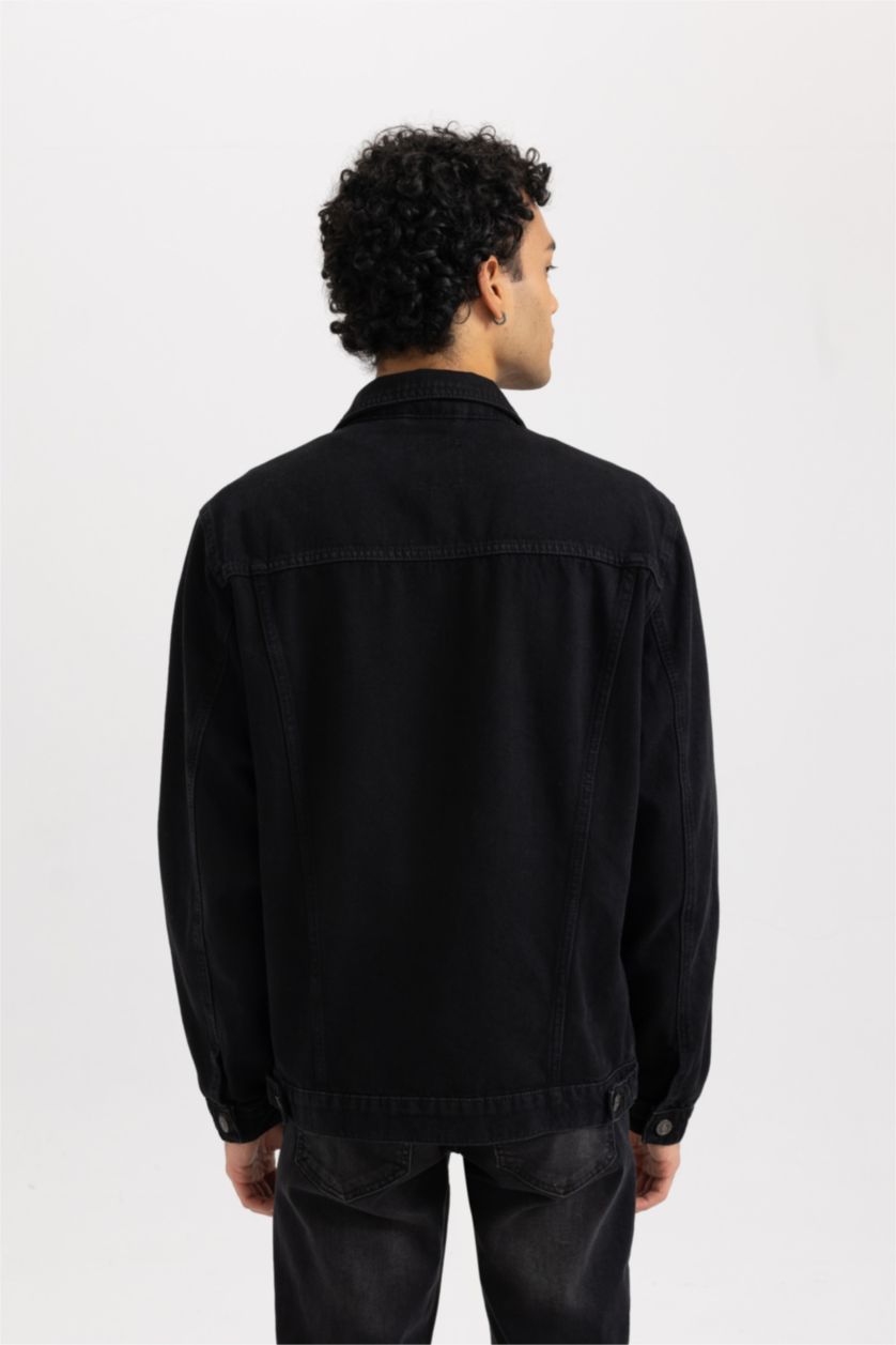 رجالي أسود جاكيت سليم فيت