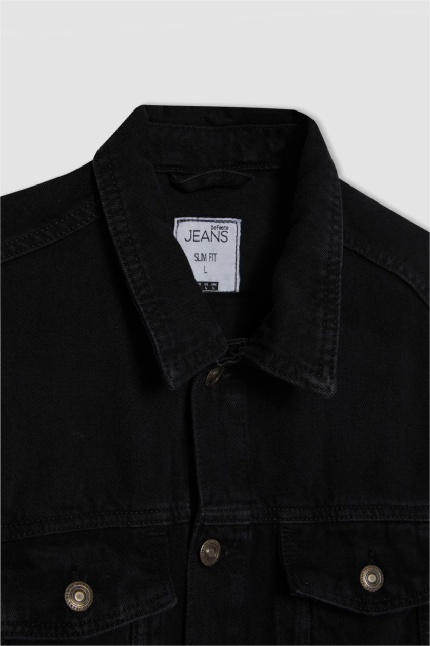 رجالي أسود جاكيت سليم فيت