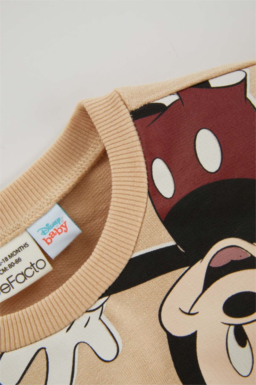 BÉBÉ FILLE Beige Sweat- Shirt Tissu Sweat Fin Coupe Régulière Col Ras Du Cou Mickey & Minnie (Standard Characters)