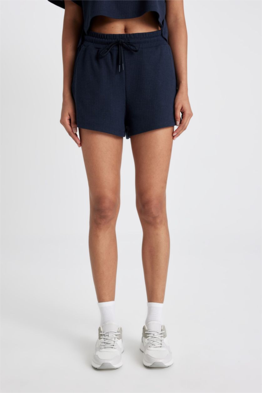 حريمي كحلي شورت قصة عادية من DeFactoFit