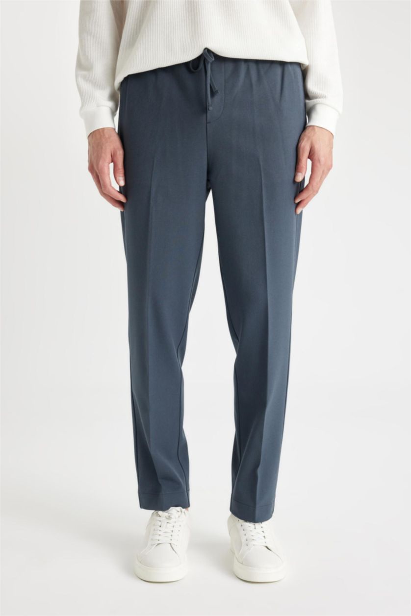 MAN Light Navy Elastic Straight Leg Pocketed Stretch Jogger Pants