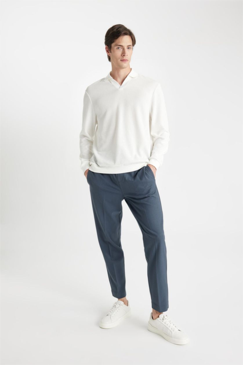 MAN Light Navy Elastic Straight Leg Pocketed Stretch Jogger Pants