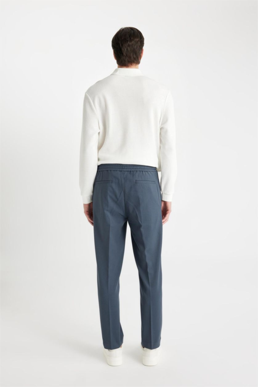 MAN Light Navy Elastic Straight Leg Pocketed Stretch Jogger Pants