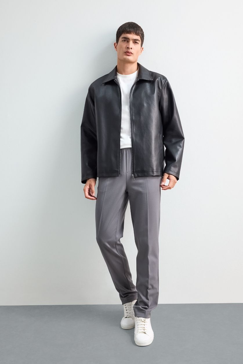 رجال رمادي داكن بنطرون جوجر فيت برجل عادي