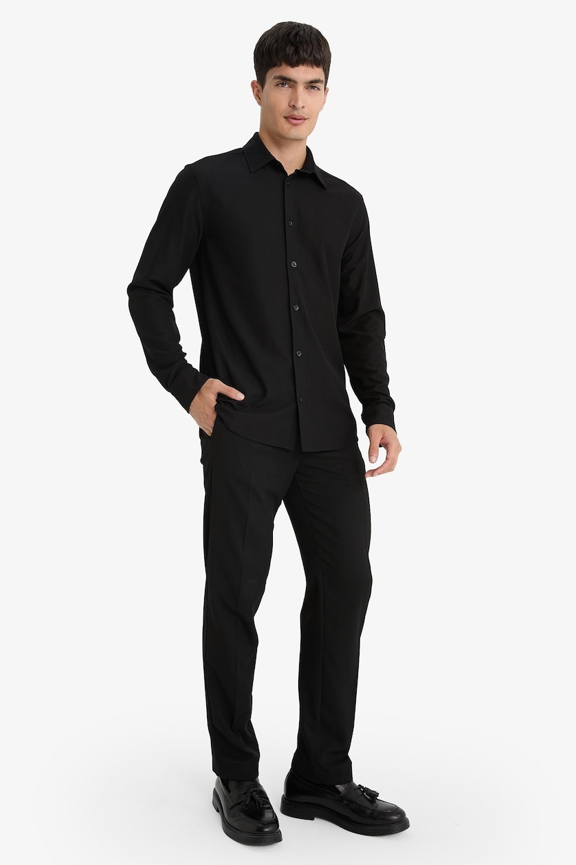 Erkek Siyah Beli Bağcıklı Lastikli Jogger Fit Pantolon
