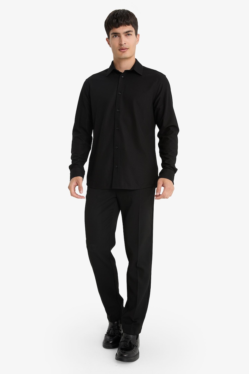 Erkek Siyah Beli Bağcıklı Lastikli Jogger Fit Pantolon