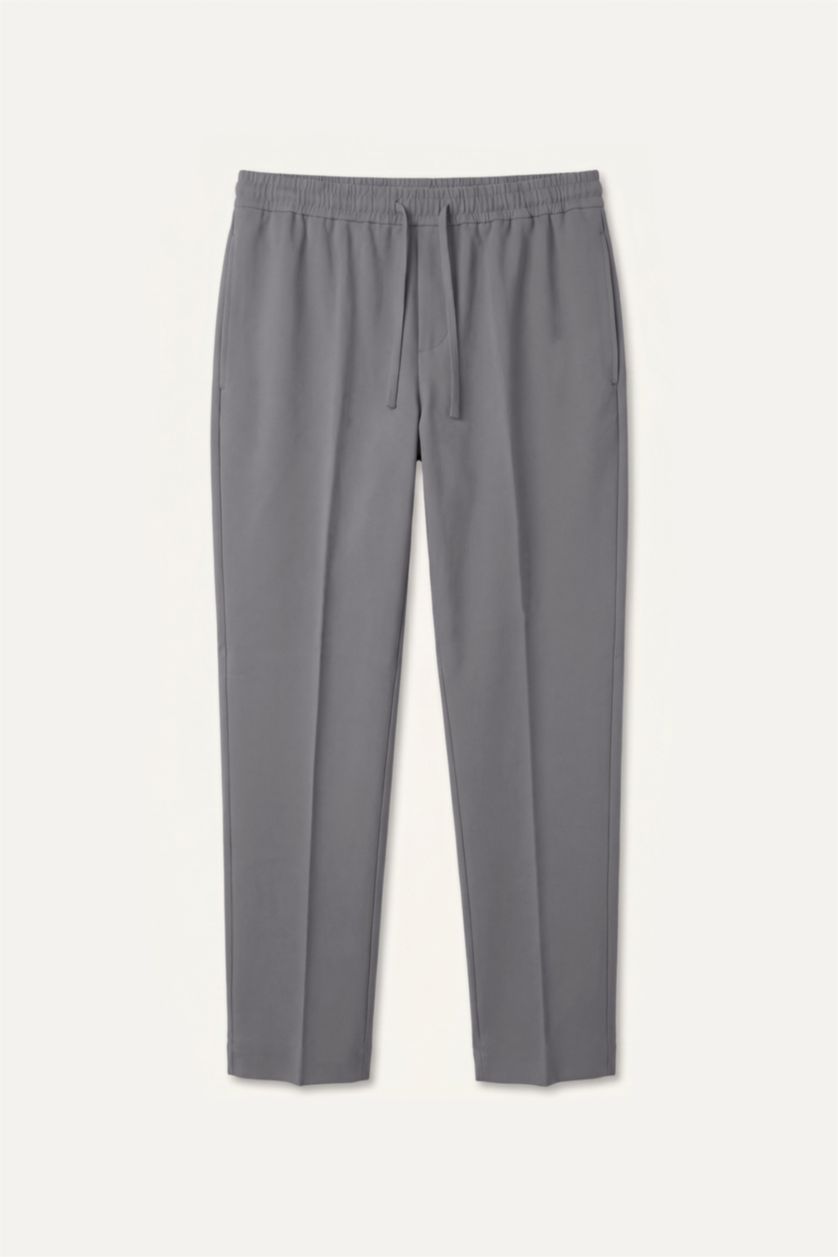 Men Dark Grey Regular Fit Trousers