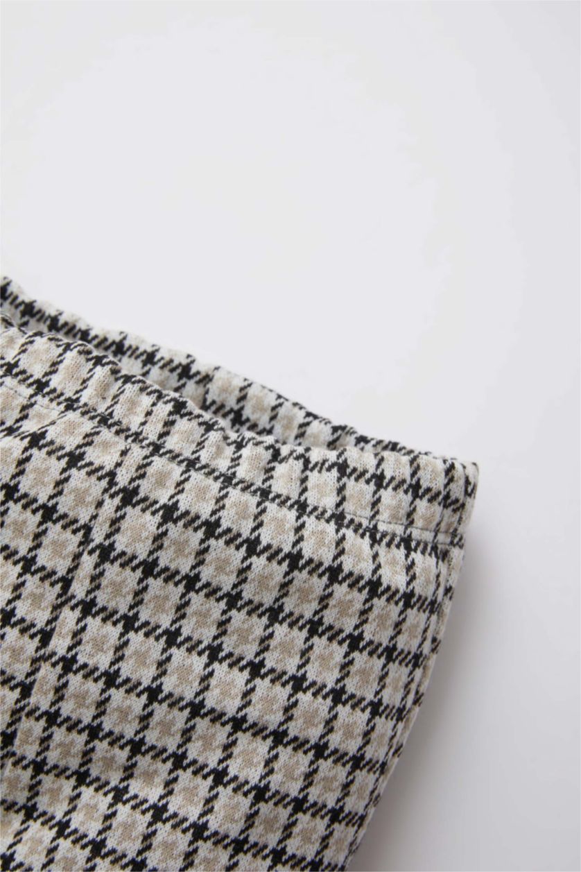 Baby Girl Anthracite Baby Girl Flare Leg Jacquard Trousers