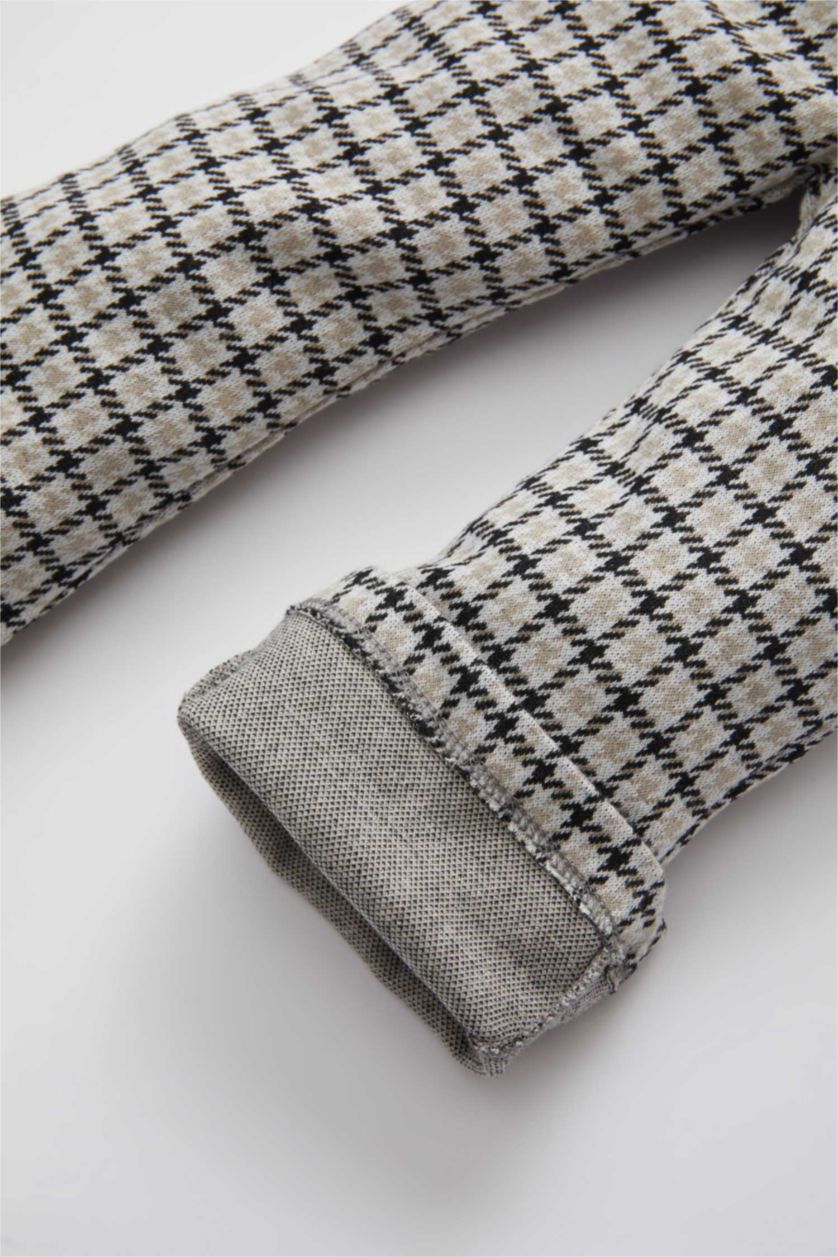 Baby Girl Anthracite Baby Girl Flare Leg Jacquard Trousers