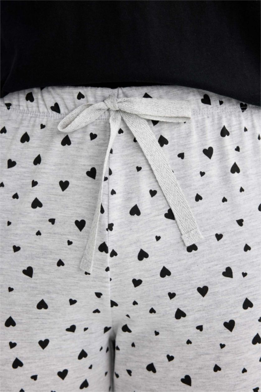 WOMAN Grey Melange Regular Fit Knitted Bottoms