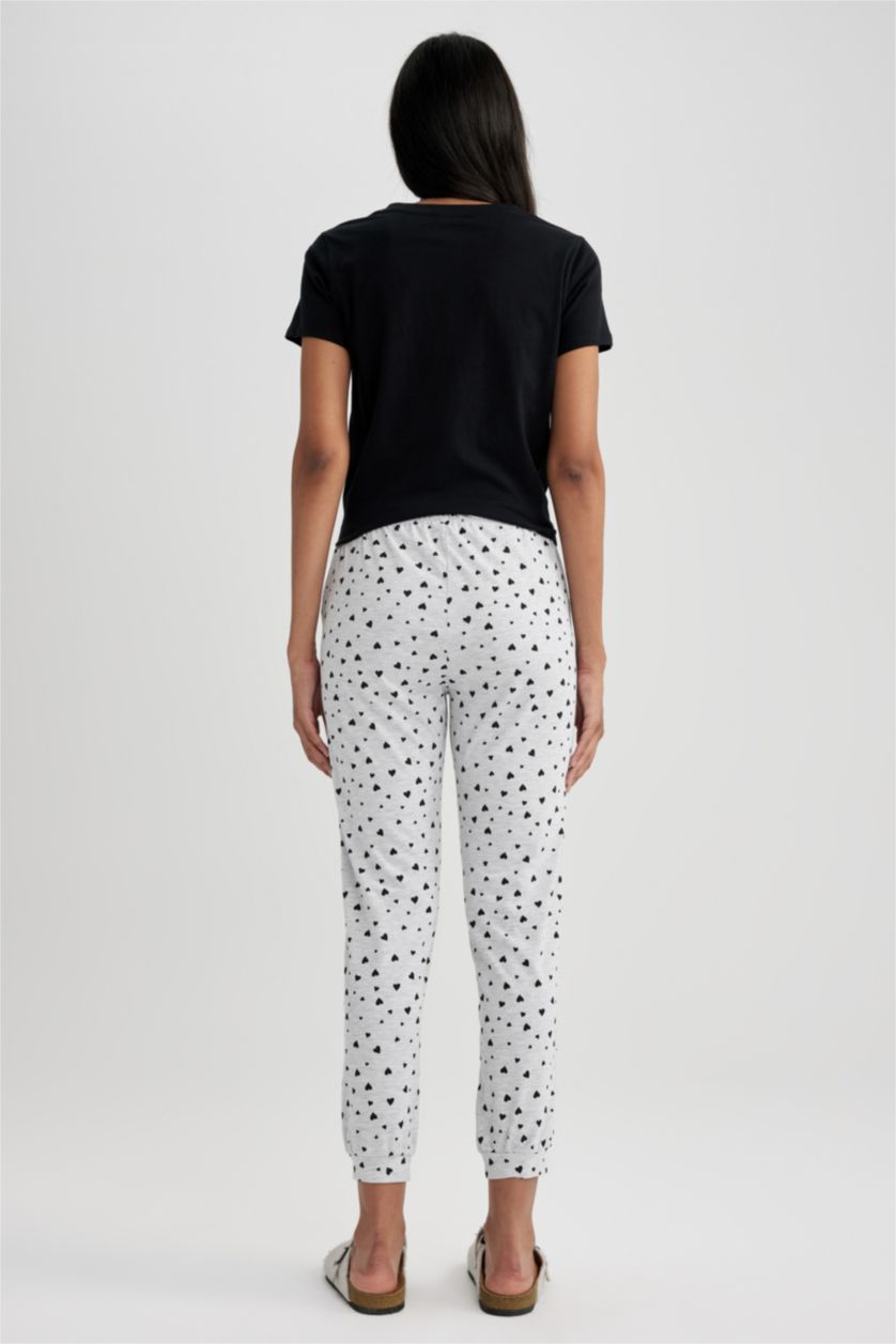 WOMAN Grey Melange Regular Fit Knitted Bottoms