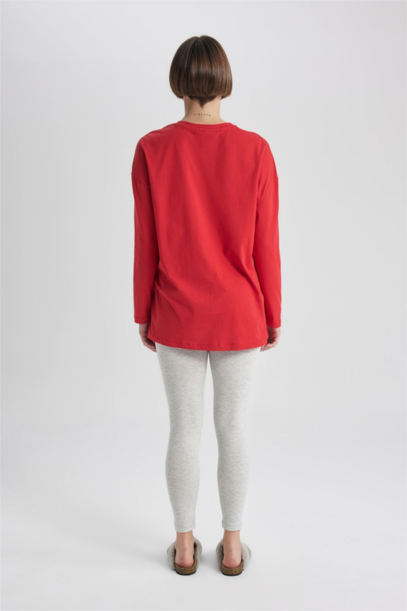 WOMAN Grey Melange 2 piece Oversize Fit Mickey & Minnie Licensed Set