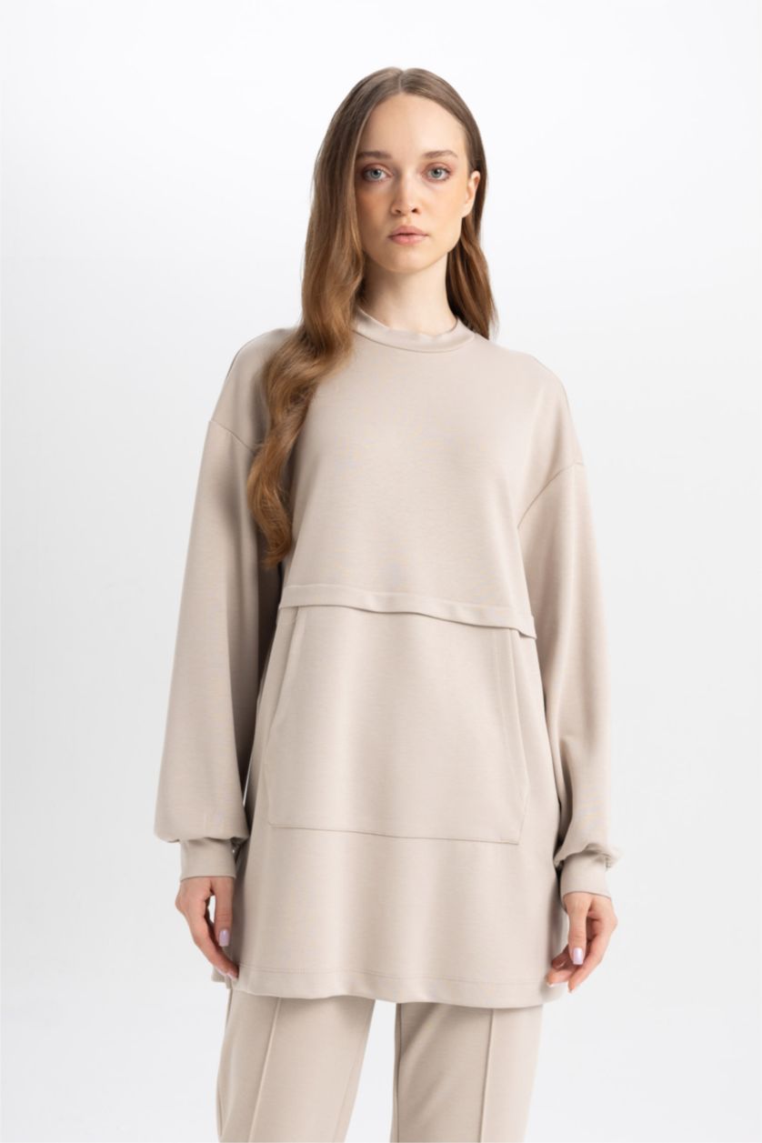 Kadın Taş Regular Fıt Uzun Kollu Tunik