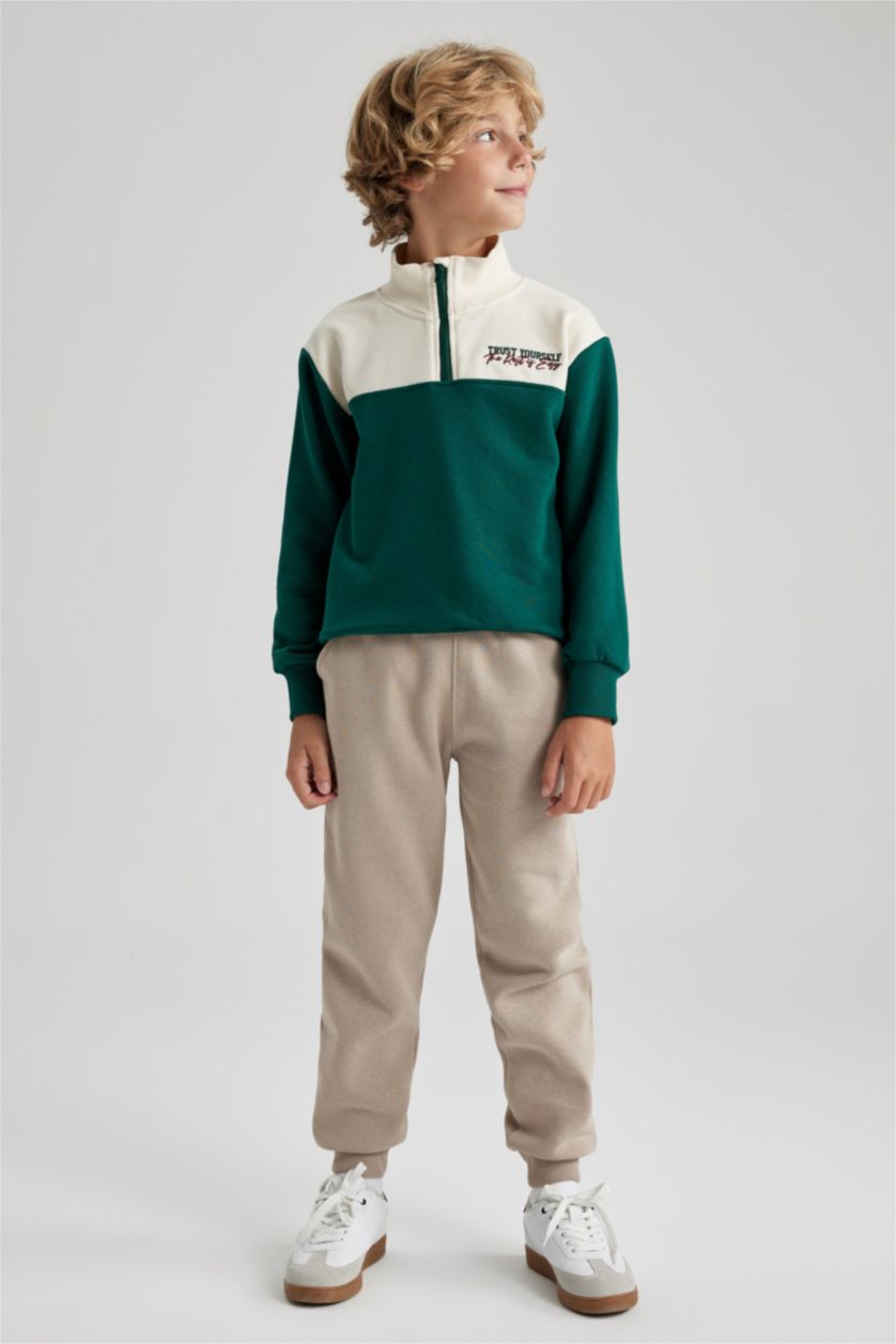 Мальчики и подростки Бежевый Свитшот на молнии для мальчиков