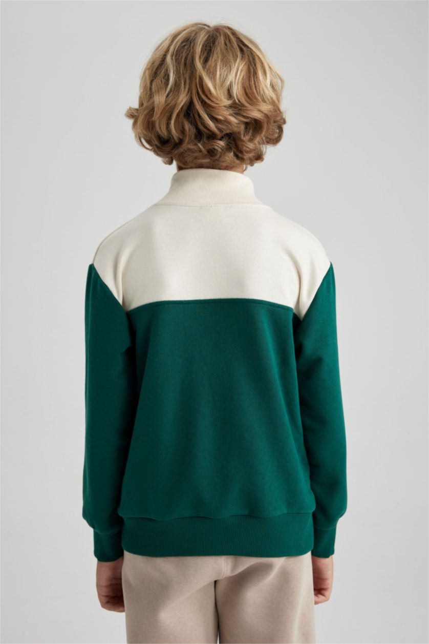 Мальчики и подростки Бежевый Свитшот на молнии для мальчиков