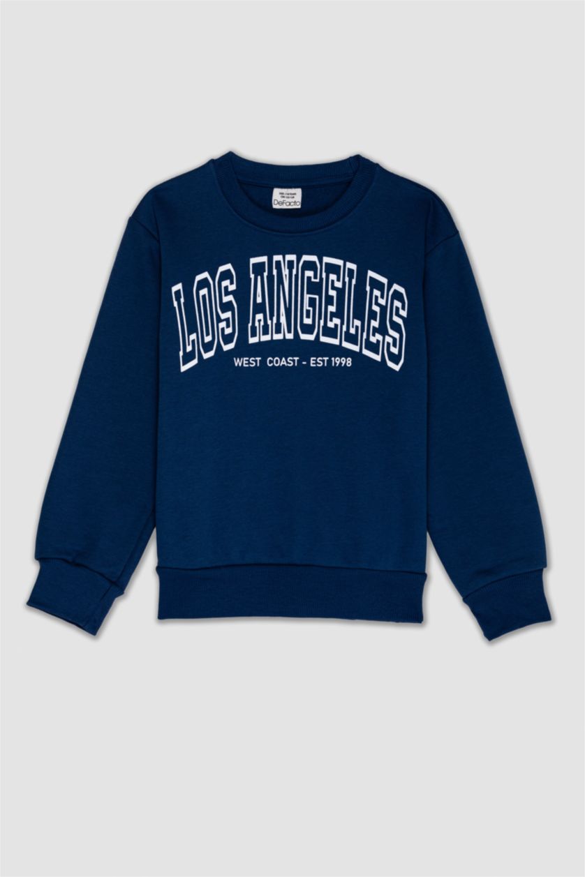 BOYS & TEENS Blue New Regular Fit Crew Neck Sweatshirt