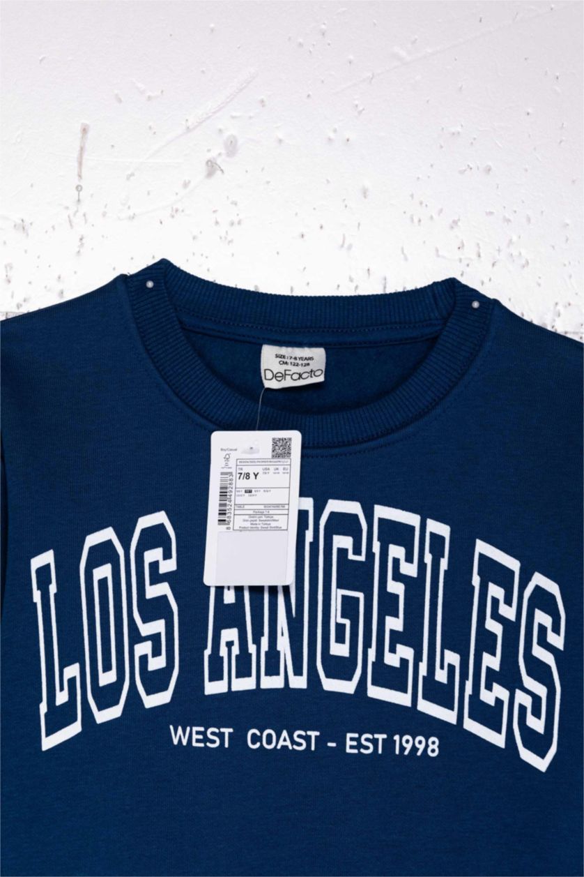 BOYS & TEENS Blue New Regular Fit Crew Neck Sweatshirt