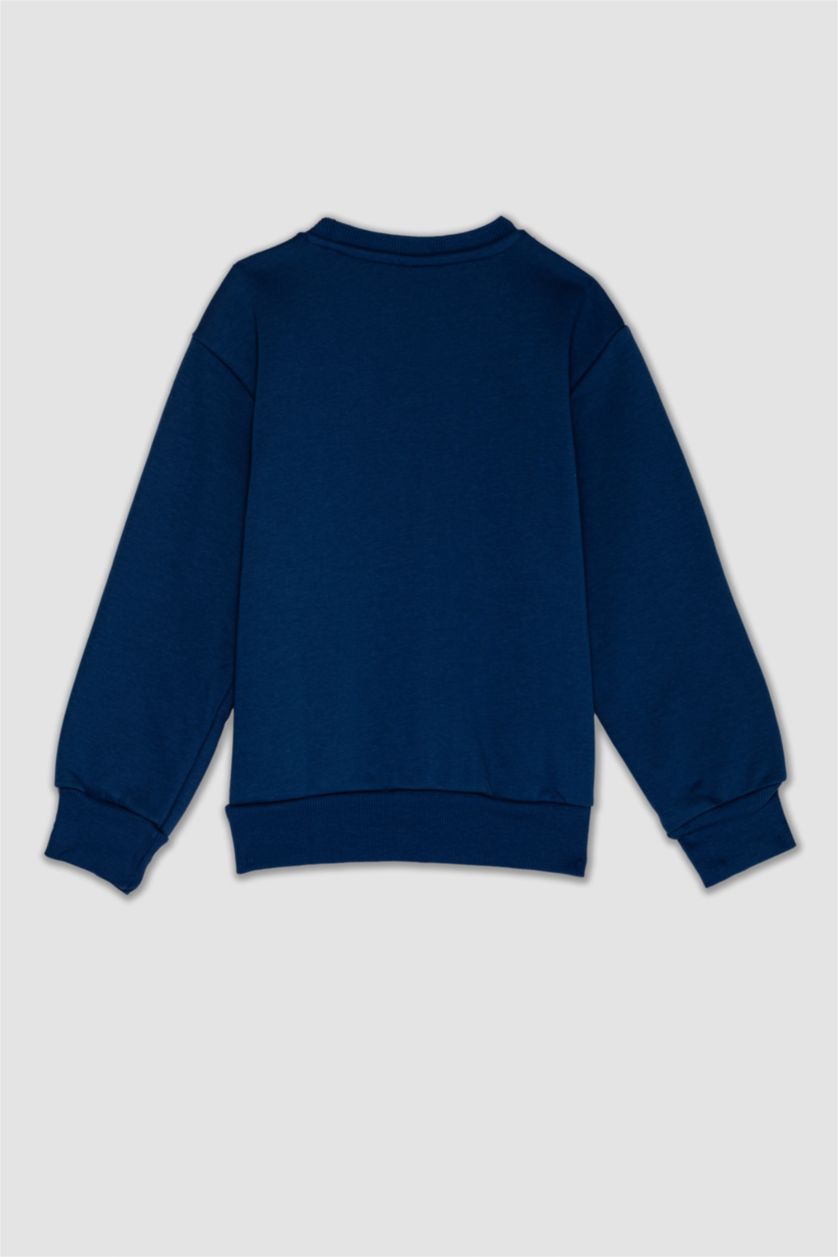 BOYS & TEENS Blue New Regular Fit Crew Neck Sweatshirt