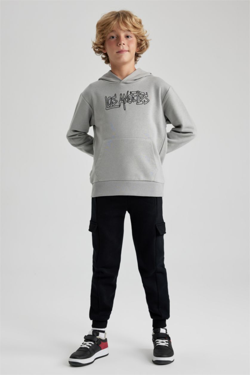 Мальчики и подростки Серый Свитшот New Regular Fit из плотной ткани