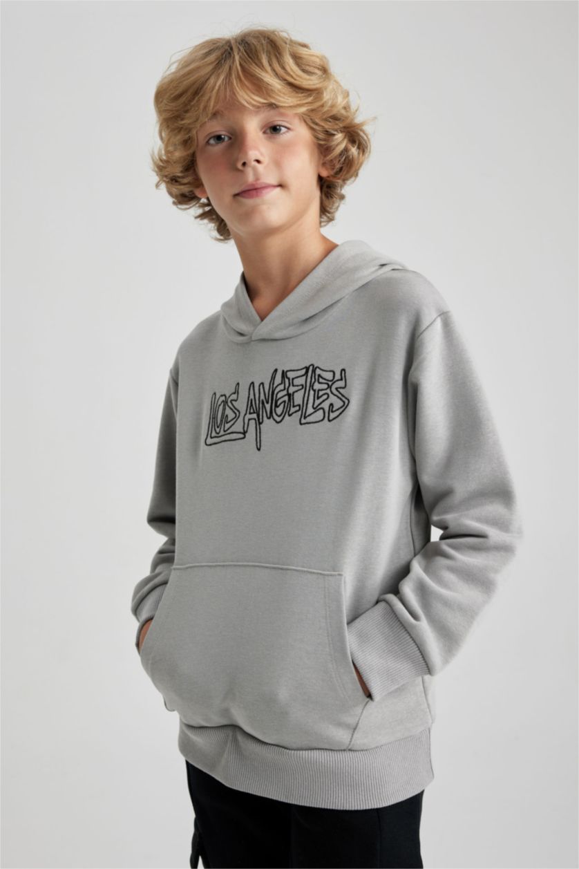 Мальчики и подростки Серый Свитшот New Regular Fit из плотной ткани