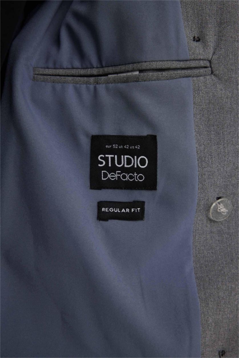 MAN Grey Melange Regular Fit Lined Blazer