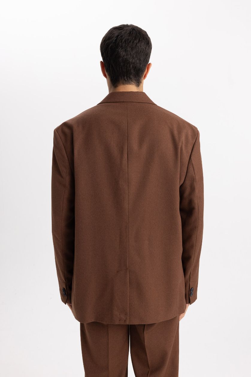 MAN Brown Relax Fit Lined Blazer