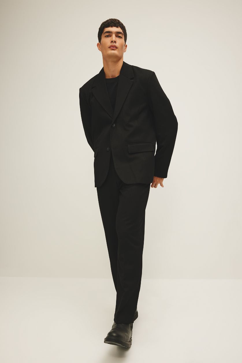 MAN Black Relax Fit Lined Blazer