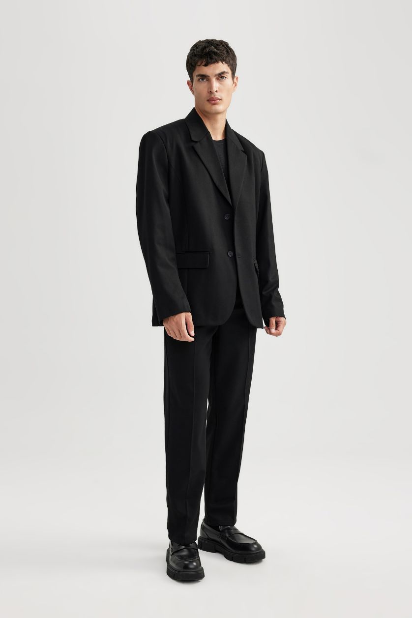 MAN Black Relax Fit Lined Blazer