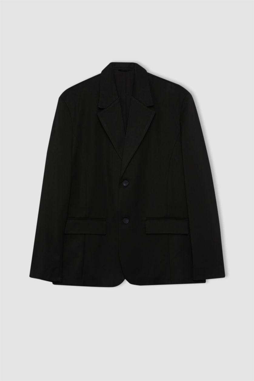 MAN Black Relax Fit Lined Blazer