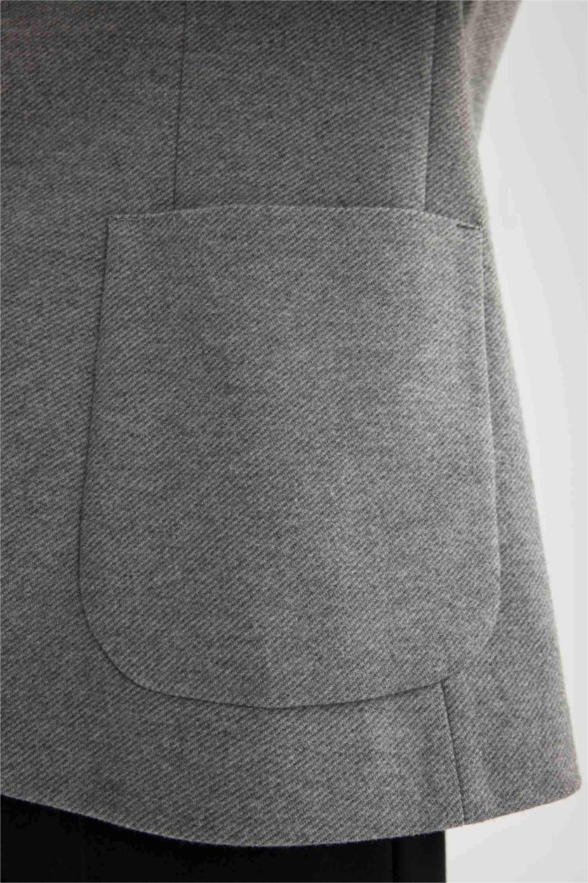 رجالي ميلانج أنترا بليزر قصة عادية بياقة جاكيت مبطن ميلانج أنترا