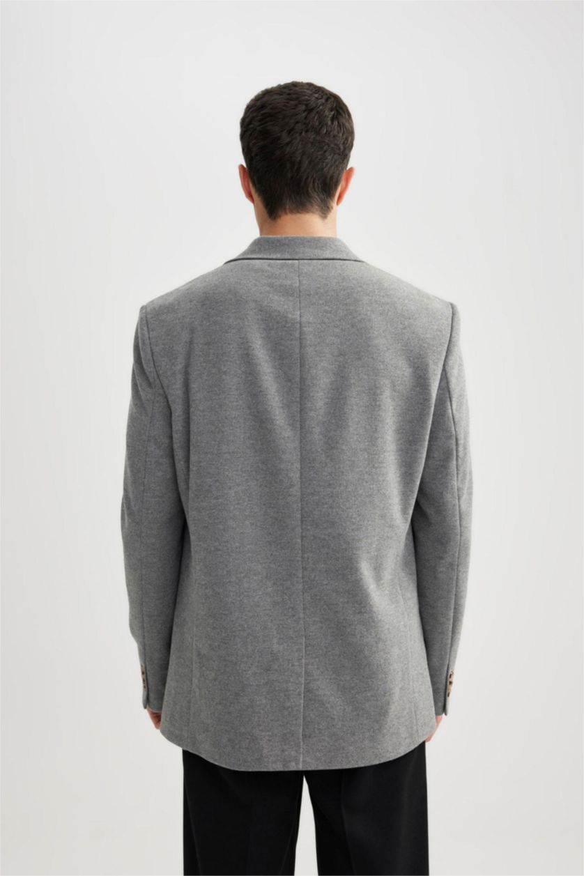 رجالي ميلانج أنترا بليزر قصة عادية بياقة جاكيت مبطن ميلانج أنترا