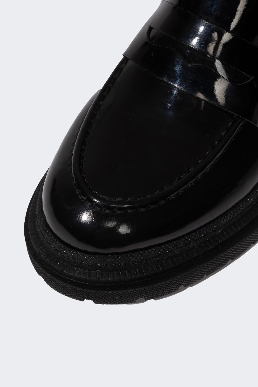 حريمي أسود حذاء كلاسيكي حريمي جلد صناعي