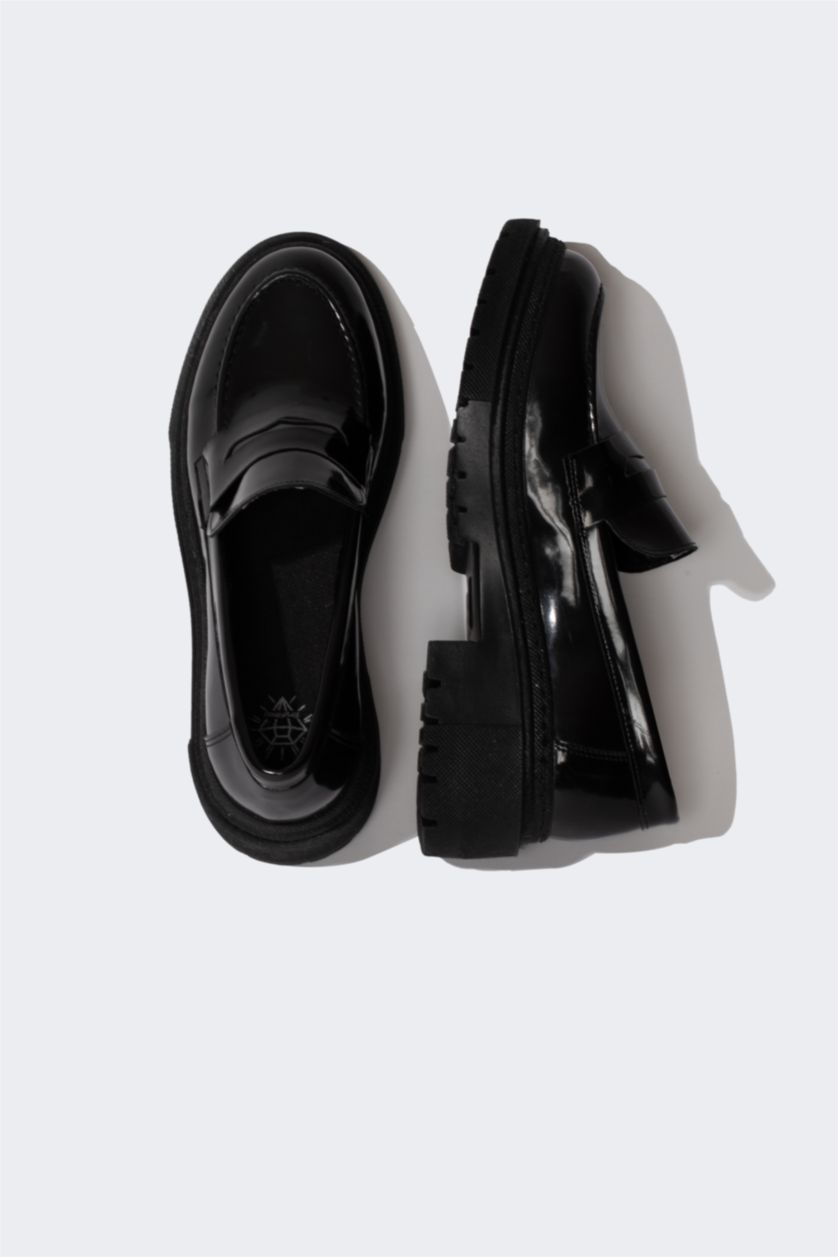 حريمي أسود حذاء كلاسيكي حريمي جلد صناعي