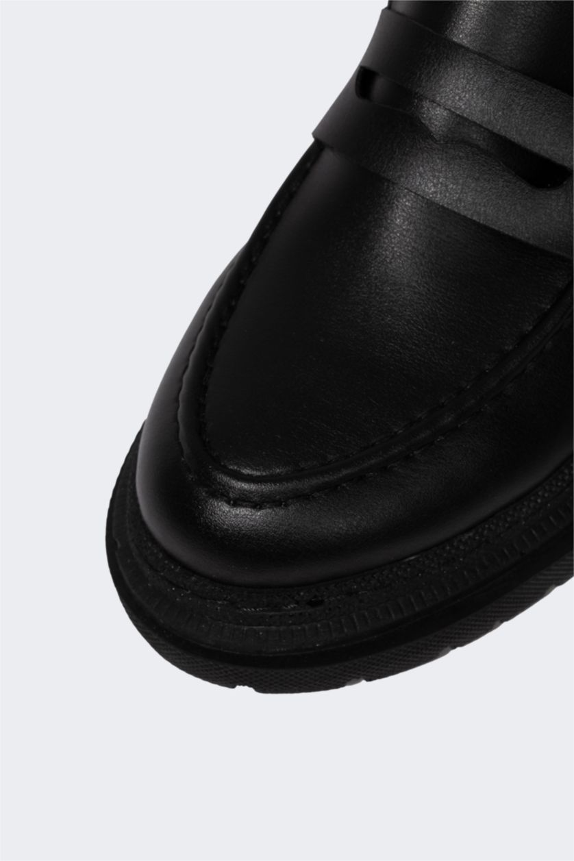 حريمي أسود حذاء كلاسيكي حريمي جلد صناعي