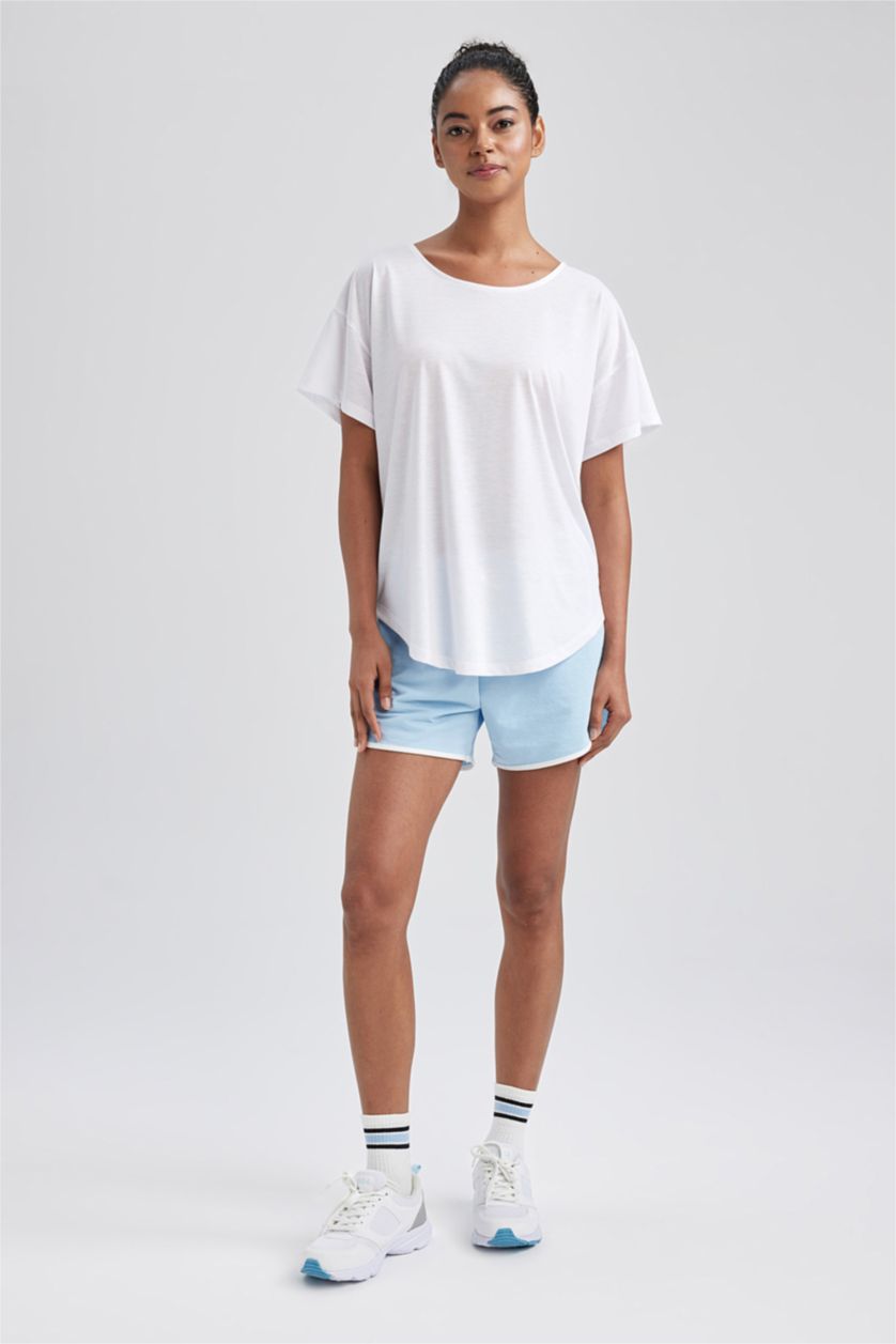 WOMAN Light Blue Standard Fit Thin Sweatshirt Fabric