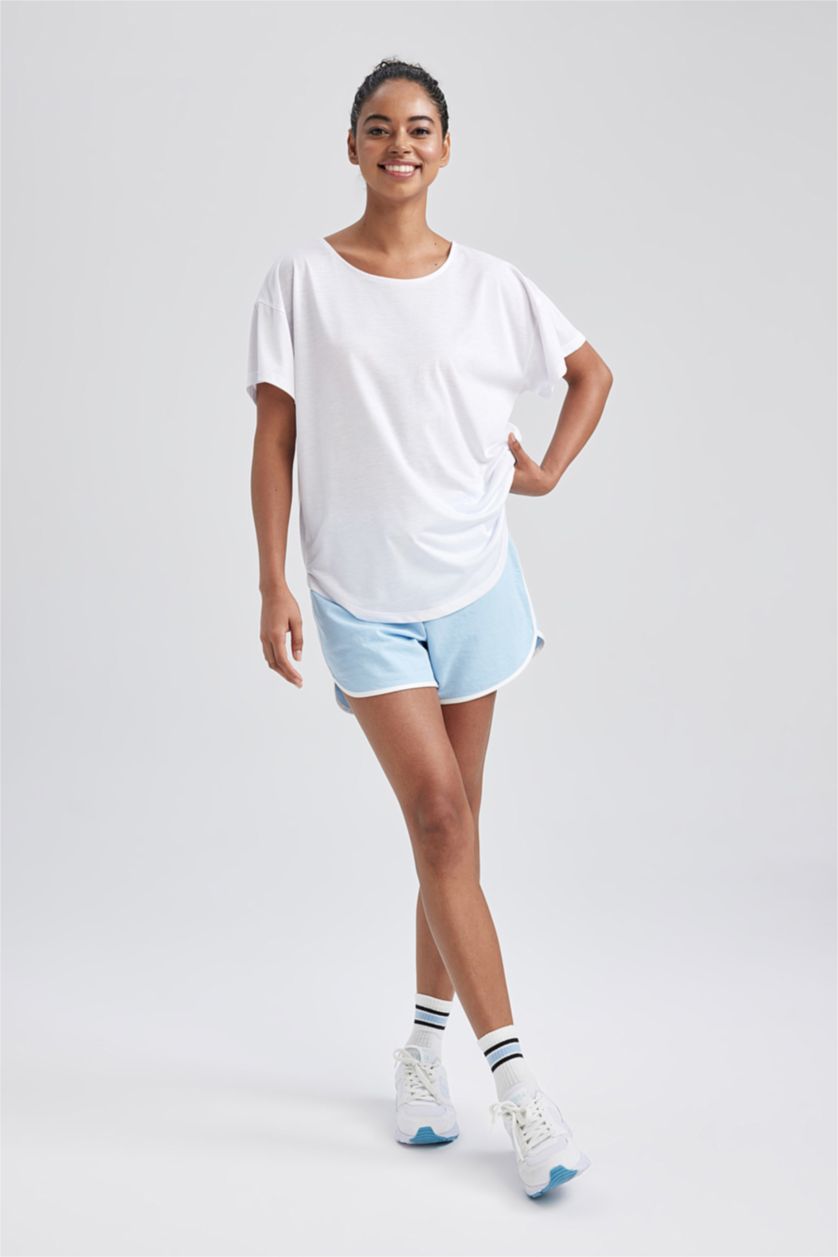 WOMAN Light Blue Standard Fit Thin Sweatshirt Fabric
