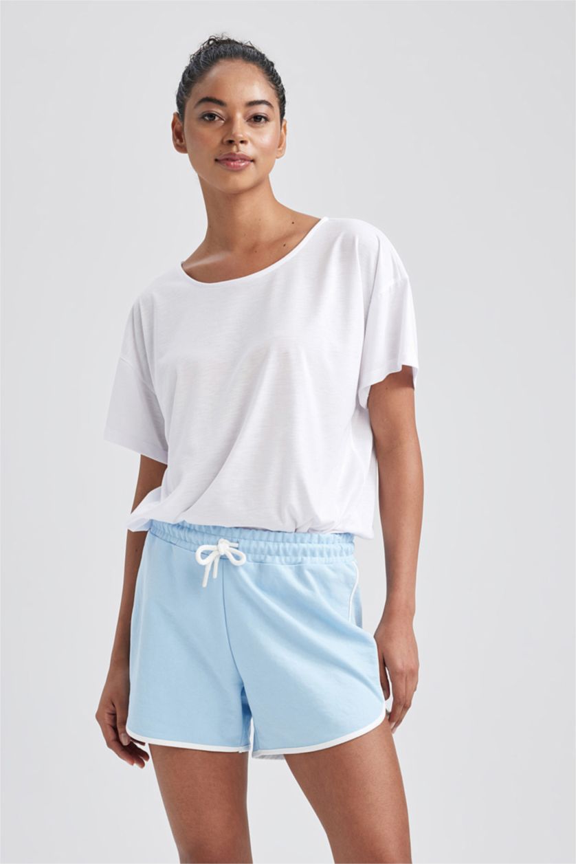 WOMAN Light Blue Standard Fit Thin Sweatshirt Fabric