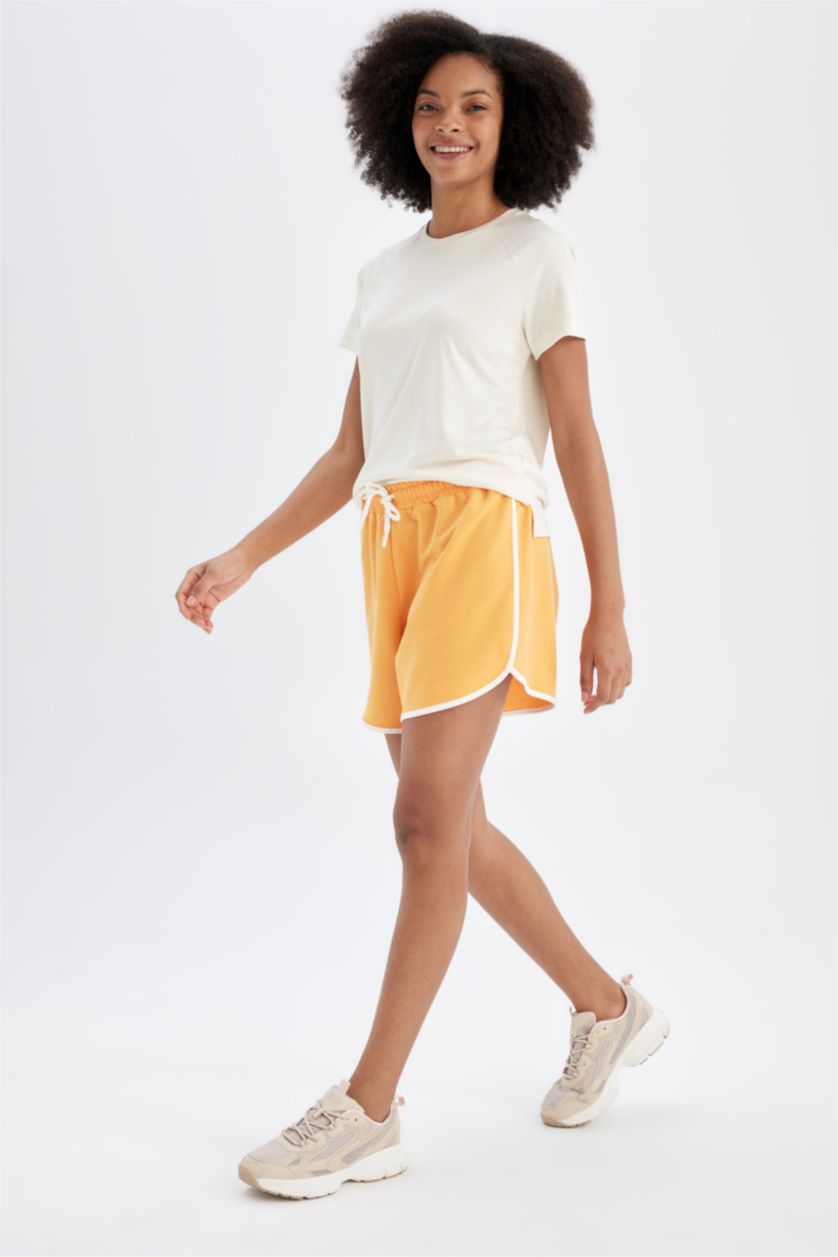 Woman Light Orange DeFactoFit Standard Fit Short Leg Shorts