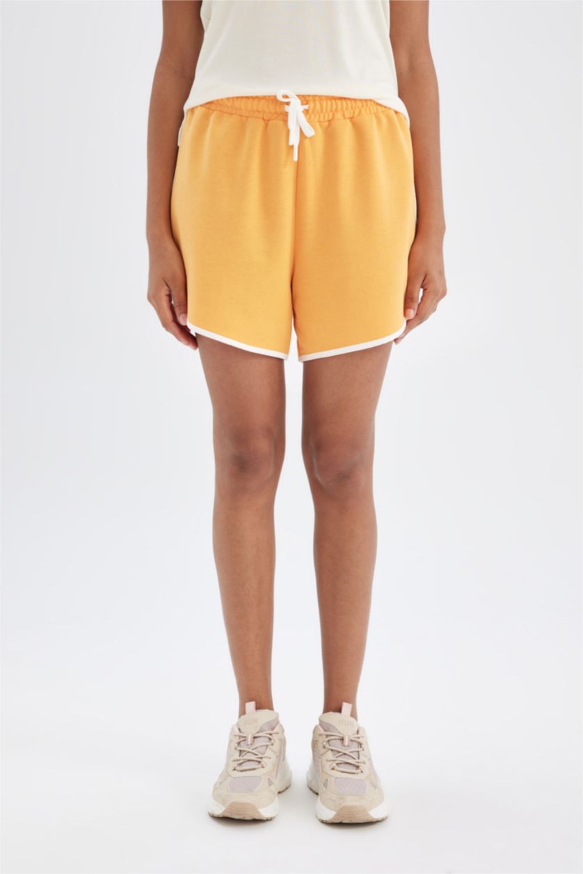 Woman Light Orange DeFactoFit Standard Fit Short Leg Shorts