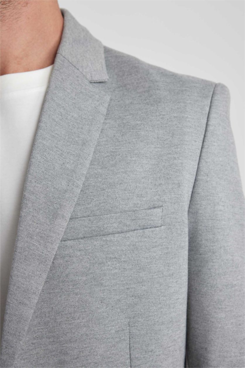 Чоловічий Сірий меланж Блейзер модерн фіт для чоловіків