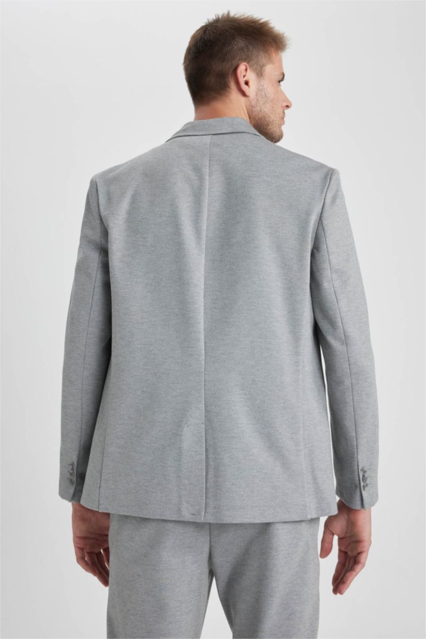 Чоловічий Сірий меланж Блейзер модерн фіт для чоловіків